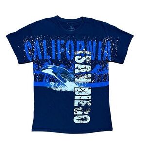 Seaworld San Diego California Blue Vintage Graphic T-Shirt, Men's Medium